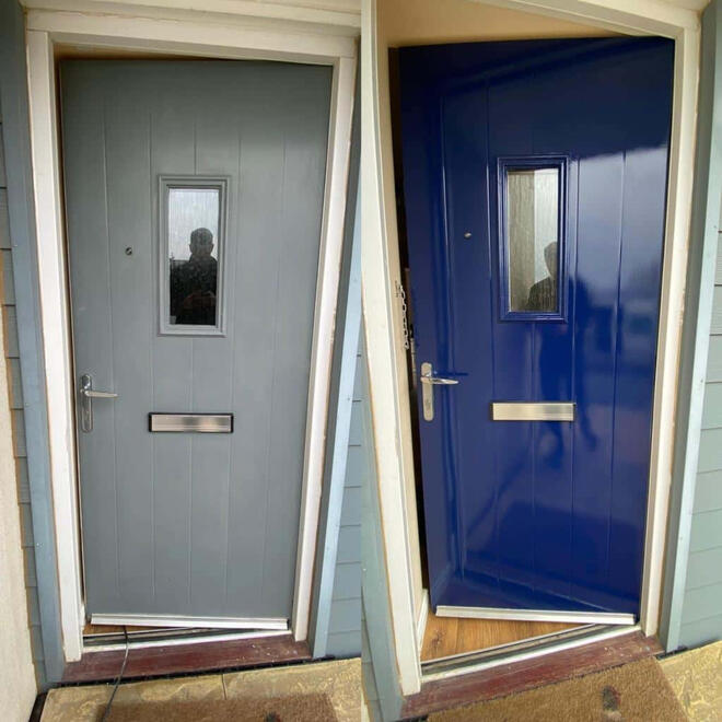 Front Door Spray Painting Newcastle Before & After Front Door Spray Painting Newcastle